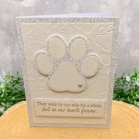 Paw Print Loss of Pet Handmade Sympathy Card-1