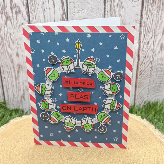 Peas On Earth Handmade Christmas Card-1