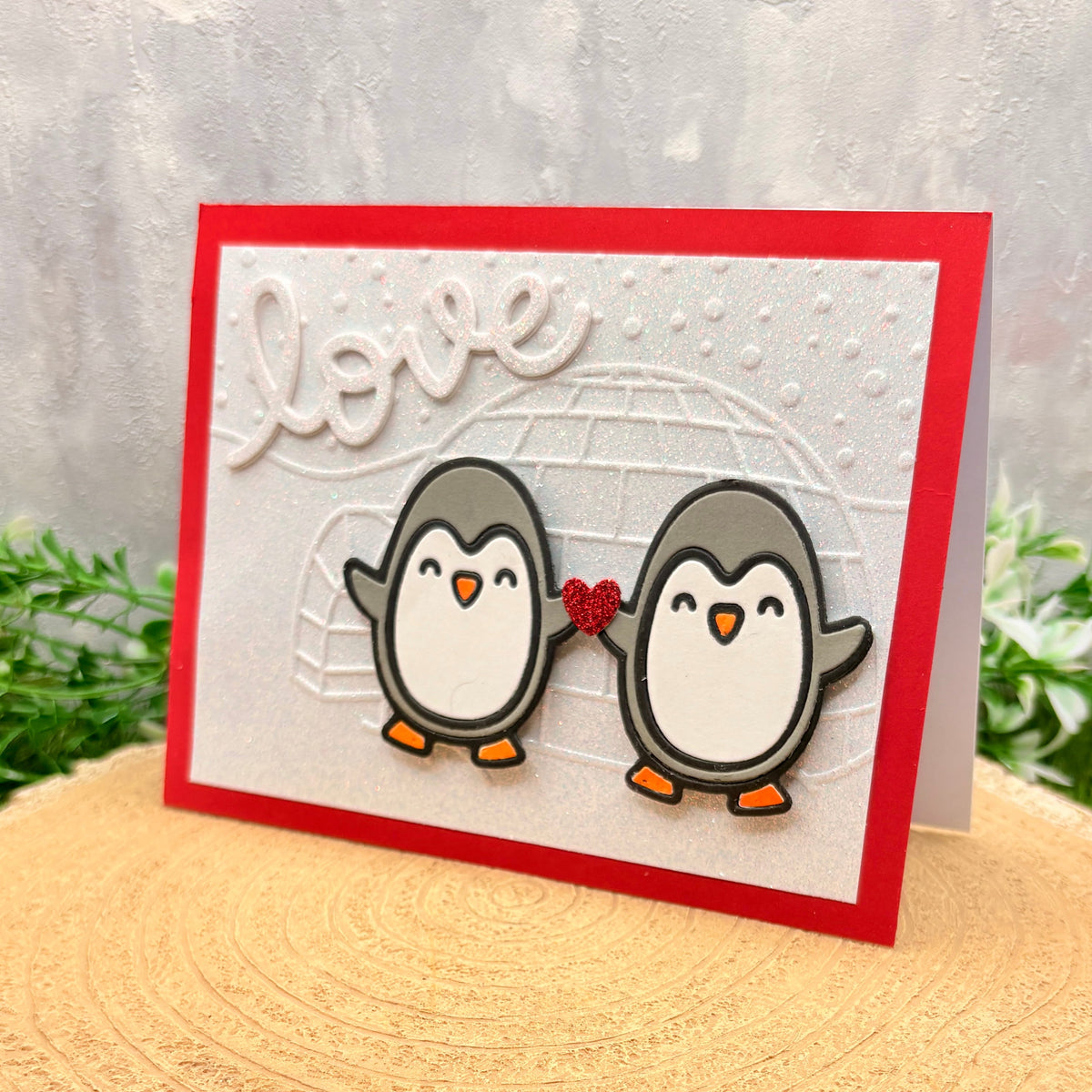 Penguin Couple Handmade Valentine's Day Card-1