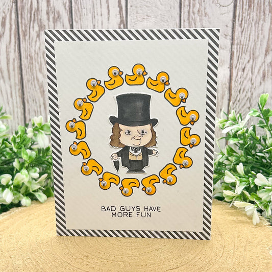Penguin Guy Character Themed Handmade Card