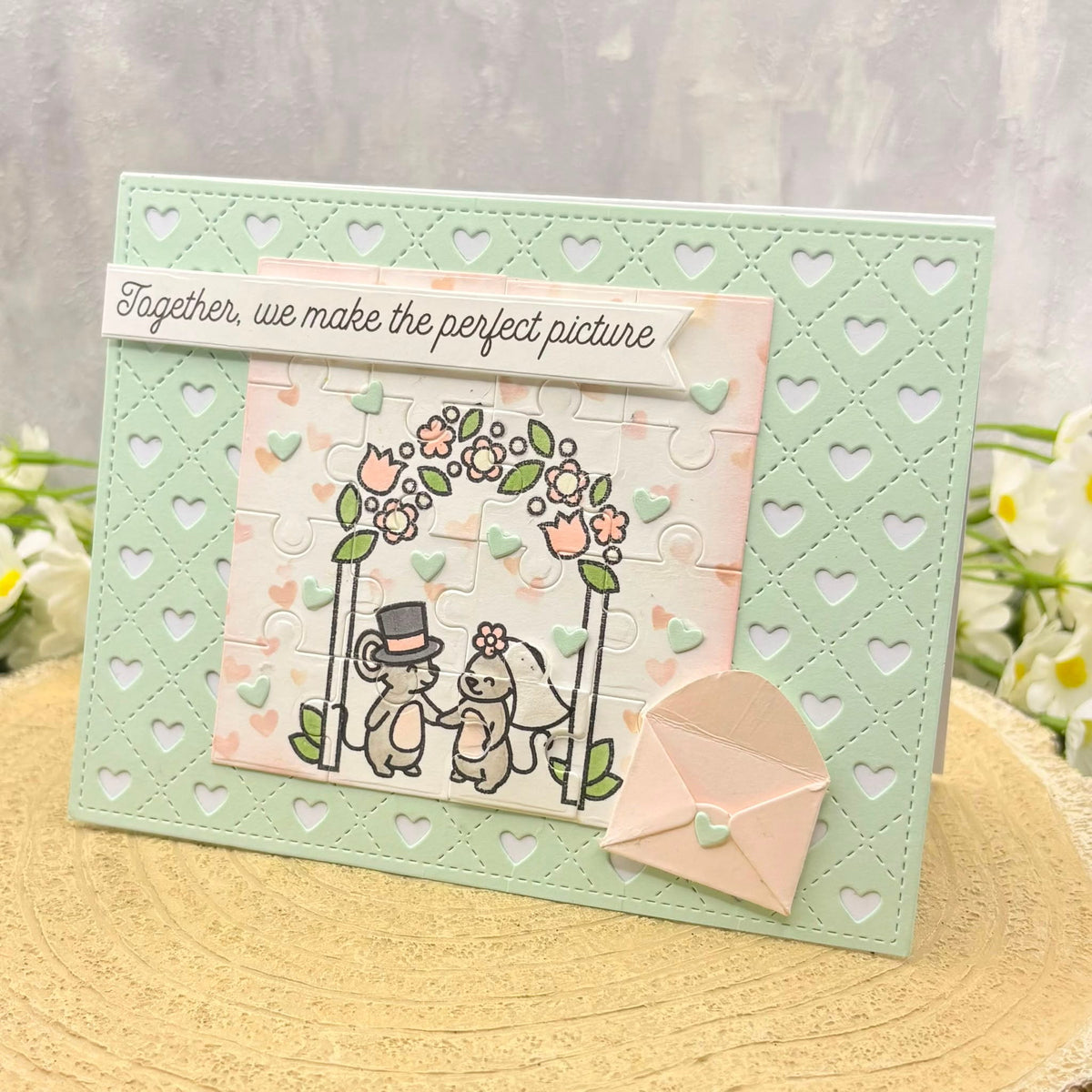 Perfect Picture Jigsaw Piece Handmade Wedding Day Card