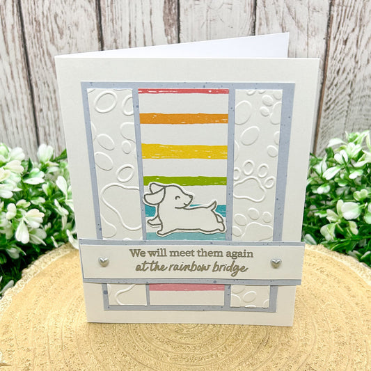 Pet Dog Sympathy Rainbow Bridge Handmade Card-1