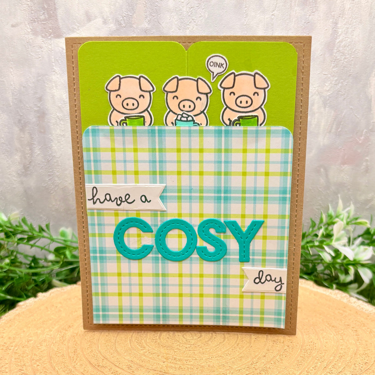 Pigs In Blanket Handmade Birthday Card