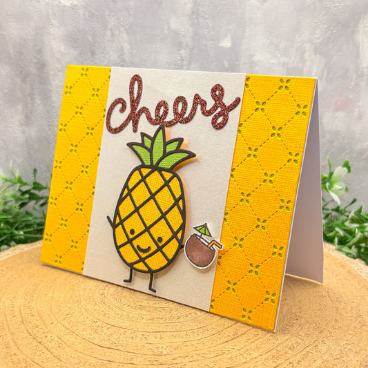 Pineapple Pina Colada Cheers Handmade Card-1