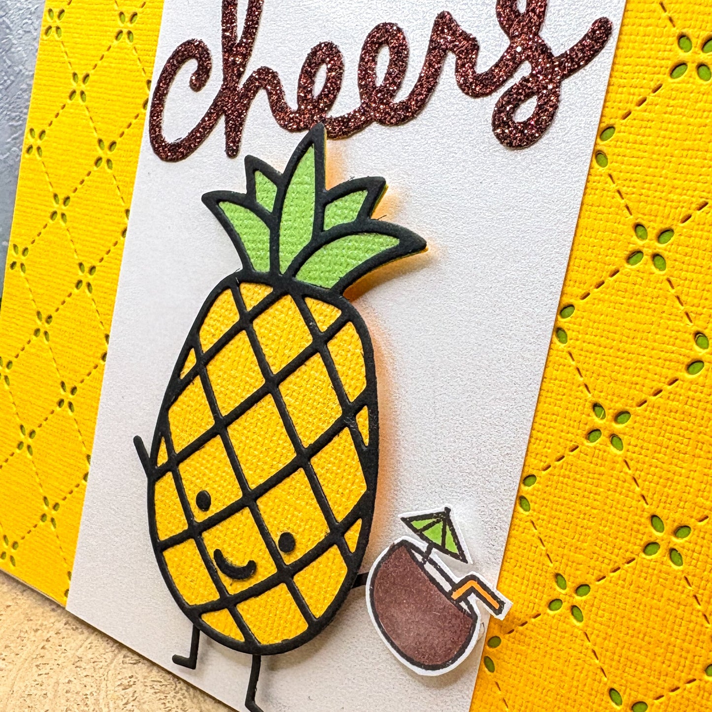 Pineapple Pina Colada Cheers Handmade Card-2