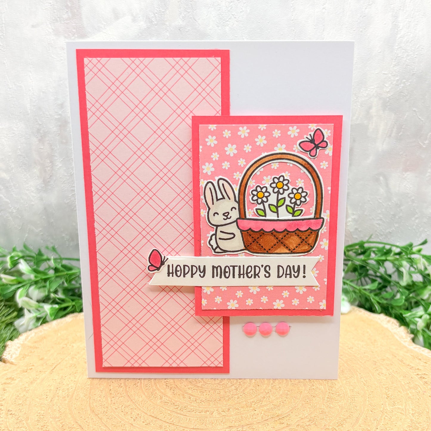 Pink Floral Patterned Handmade Mother's Day Card (3 Designs to Choose From)