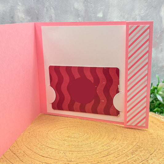 Pink Welcome Little One Handmade New Baby Gift Card Holder Card-1