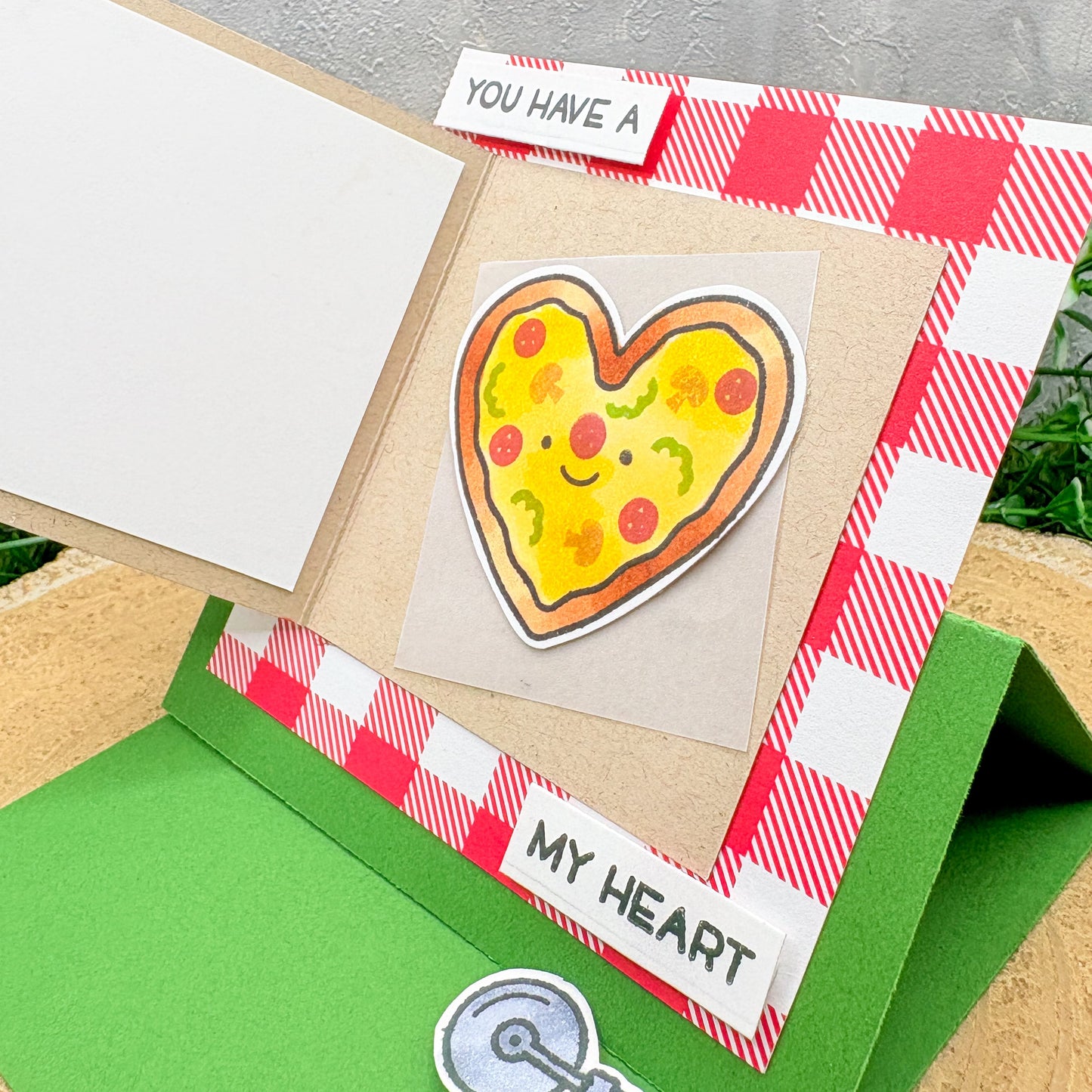 Pizza My Heart Handmade Easel Standing Card-3