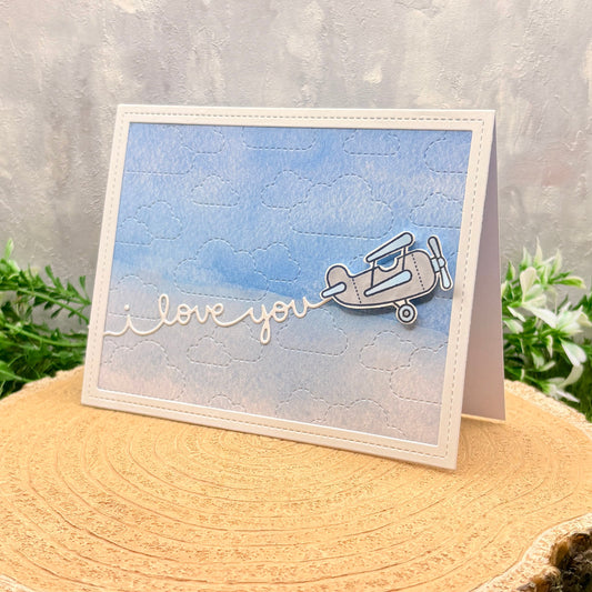 Plane Awesome I Love You Handmade Card-1