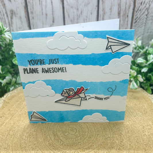 Plane Awesome Mini Handmade Thank You Card-1