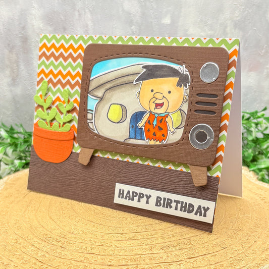 Prehistoric Fred Handmade Character Birthday Card-1