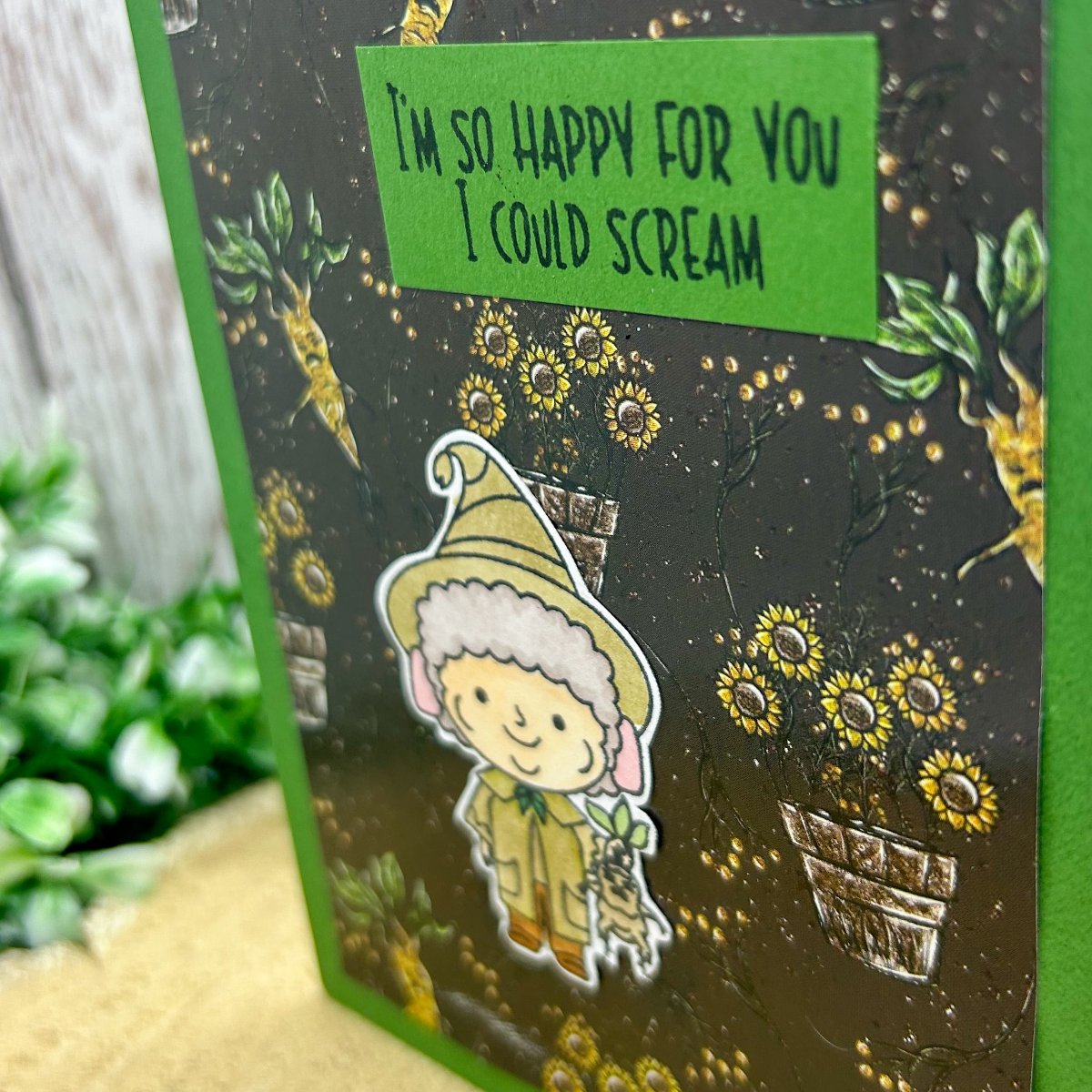 Professor Sprout Character Themed Handmade Card-2
