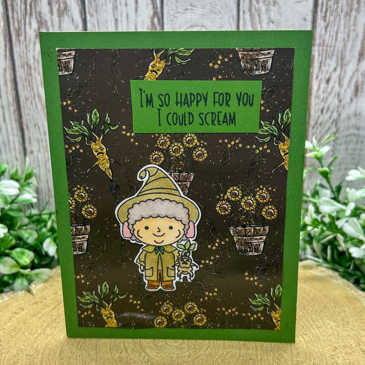 Professor Sprout Character Themed Handmade Card
