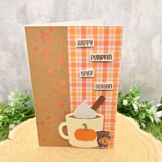 Pumpkin Spice Latte Handmade Card-1