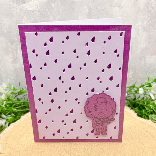 Purple Rain Singer Handmade Character Card-1