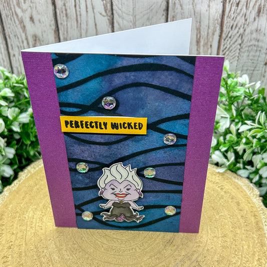 Purple Sea Witch Handmade Character Themed Card-1