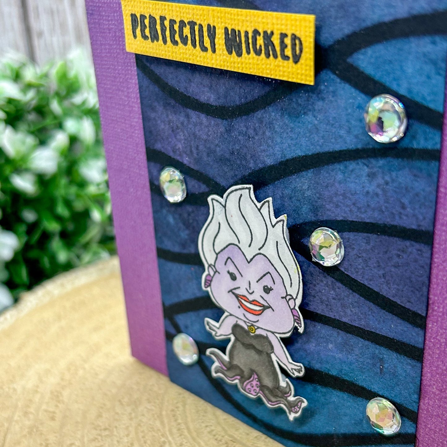 Purple Sea Witch Handmade Character Themed Card-2
