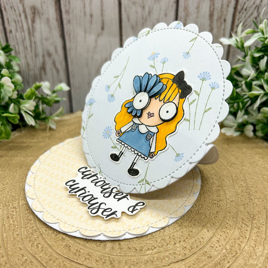 Quirky Alice Standing Handmade Birthday Card-1