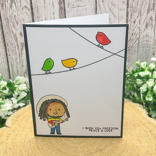 Reggae Bob Three Little Birds Handmade Card-1
