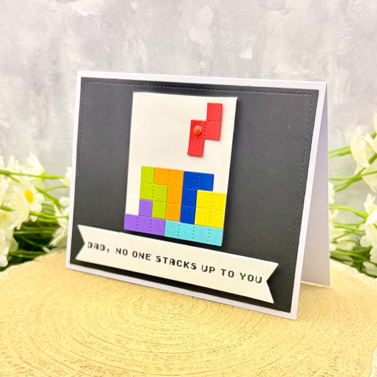 Retro Brick Game Handmade Father's Day Card-1