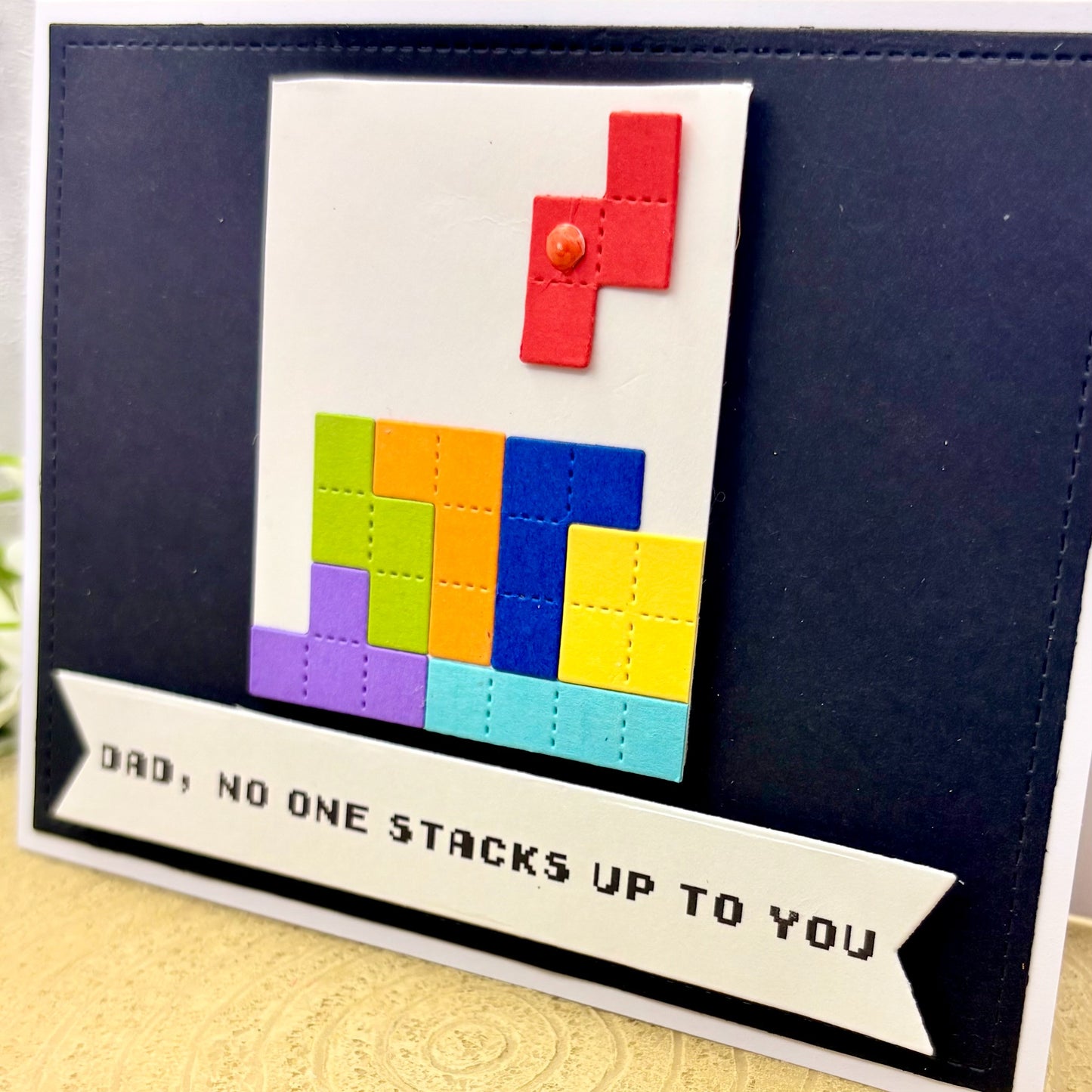 Retro Brick Game Handmade Father's Day Card-2