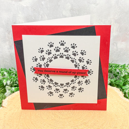 Round of ap-paws! Paw Print Handmade Card-1