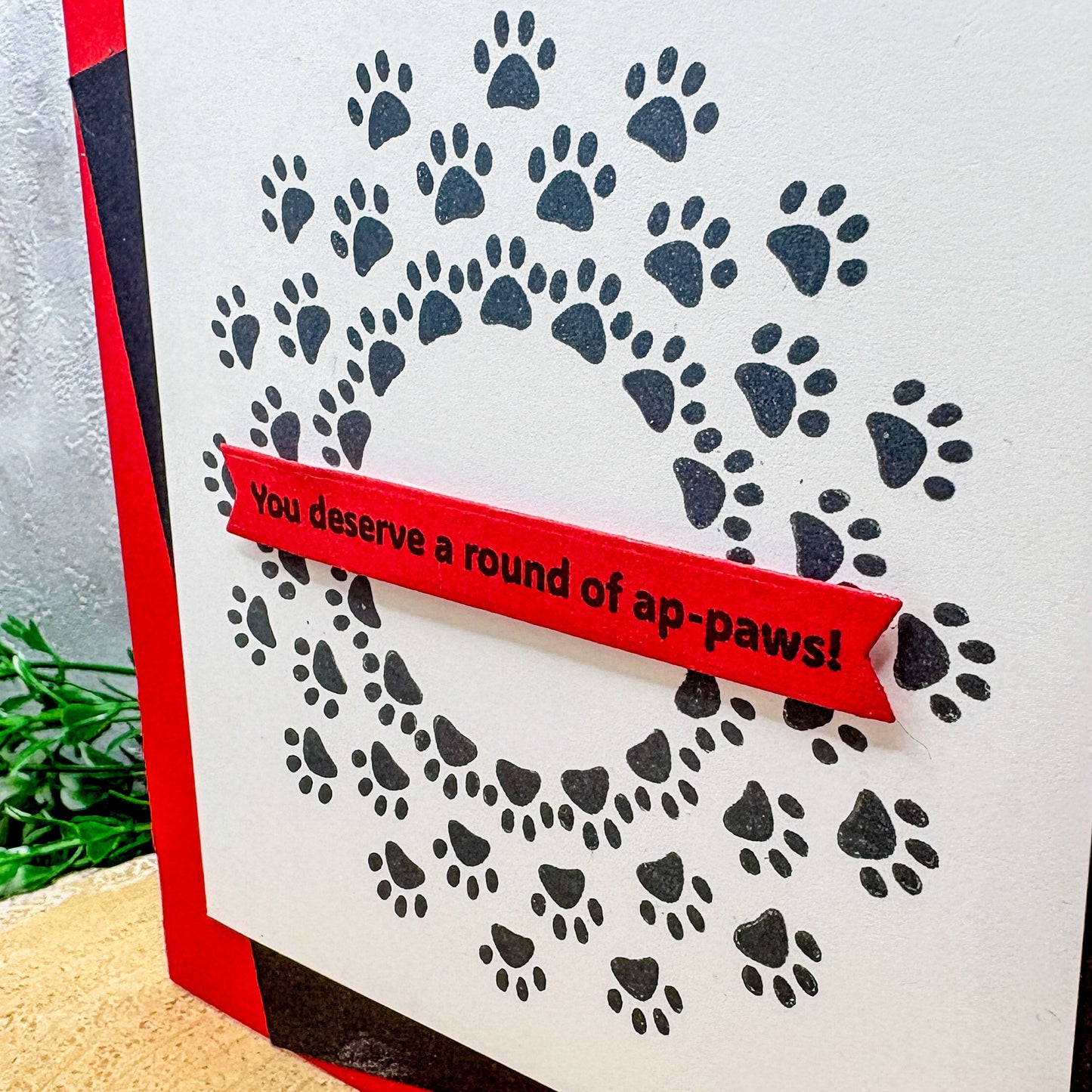 Round of ap-paws! Paw Print Handmade Card-2