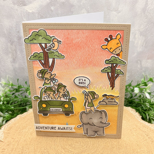 Safari Themed Animals Handmade Card-1