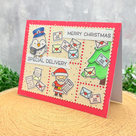 Santa & Owl Special Delivery Handmade Christmas Card-1