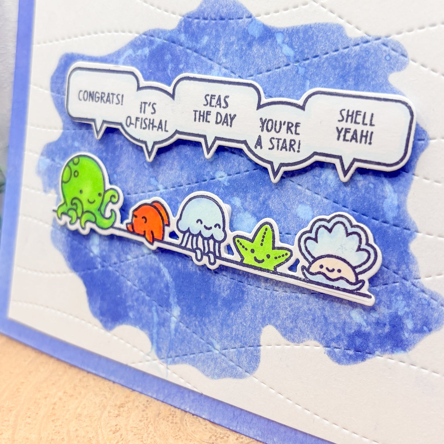 Sea Creatures Funny Puns Handmade Congratulations Card-2