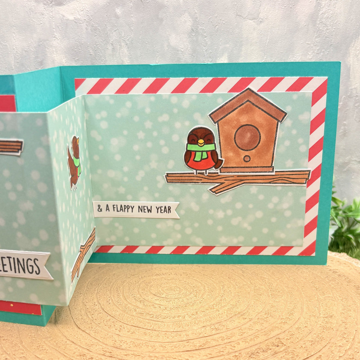 Seasons Tweetings Z Fold Handmade Christmas Card-1