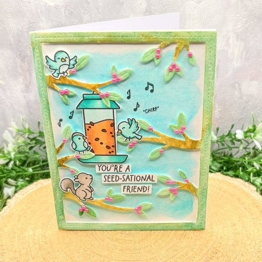 Seed-sational Friend Singing Birds Handmade Card-1