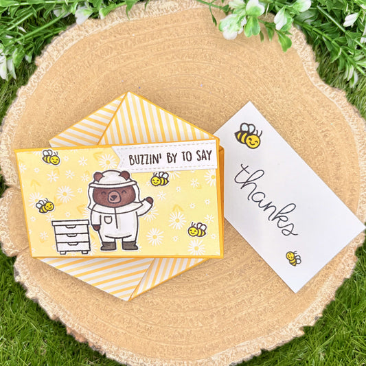 Seed Paper Bear Beekeeper Fold Out Hexagon Thank You Card-1