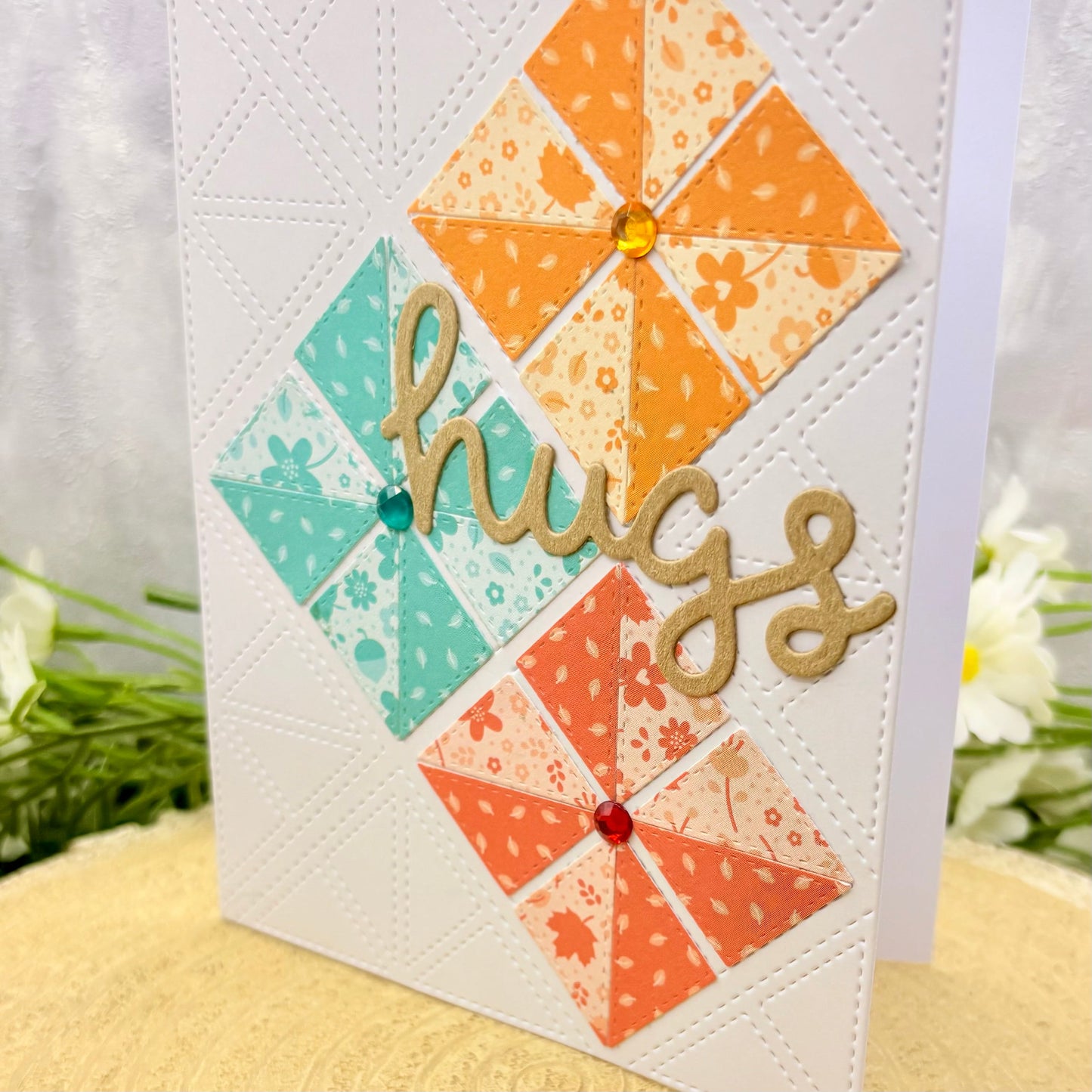 Sending Hugs Geometric Shapes Handmade Card-2