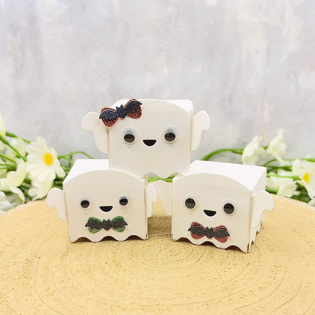 Set of 3 Halloween Ghosts Miniature Gift Boxes