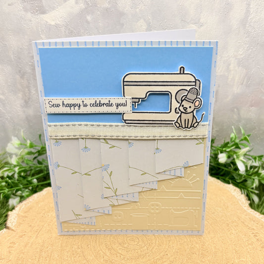 Sewing Mice Handmade Birthday Card-1