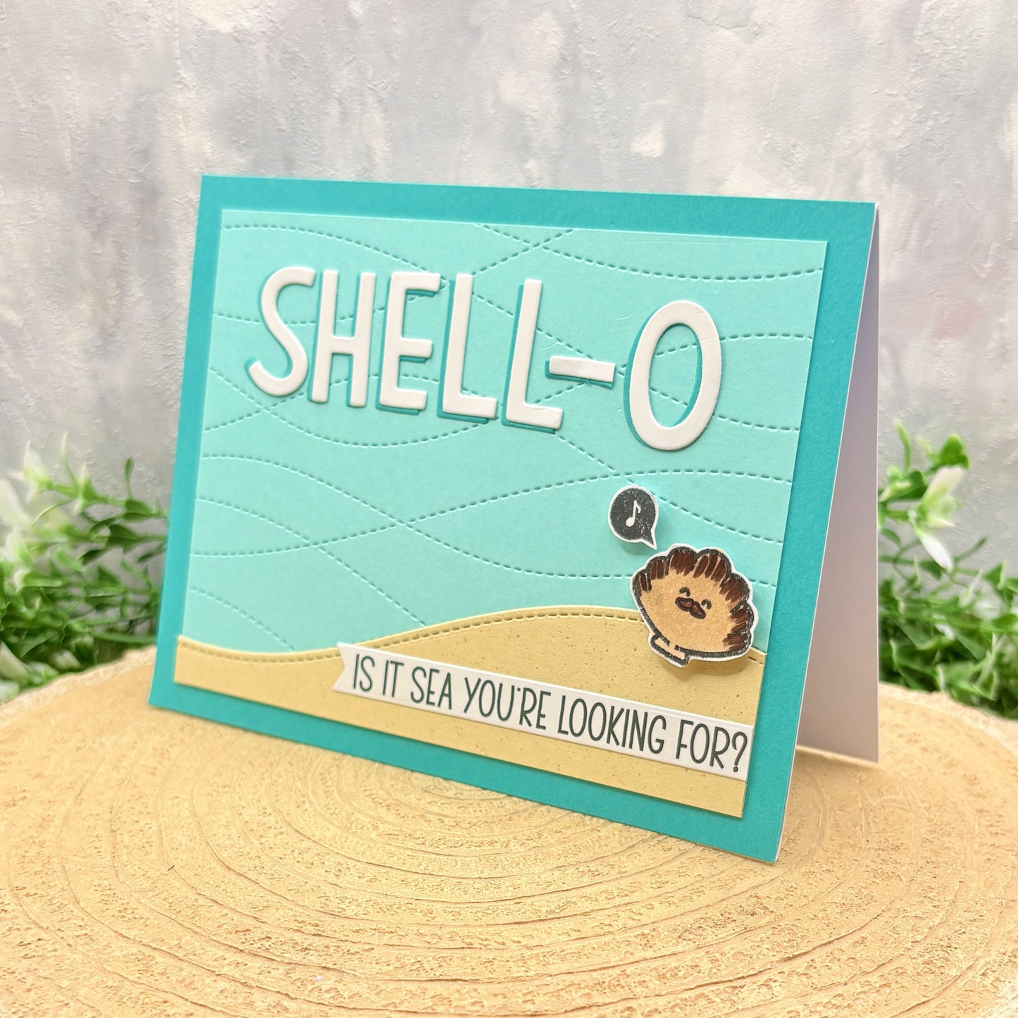 Shell-O Funny Singer Pun Handmade Card-1