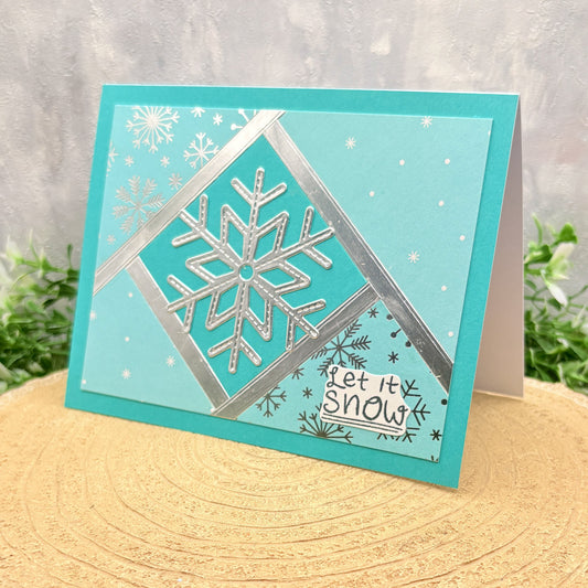 Silver Snowflake Let It Snow Handmade Christmas Card-1