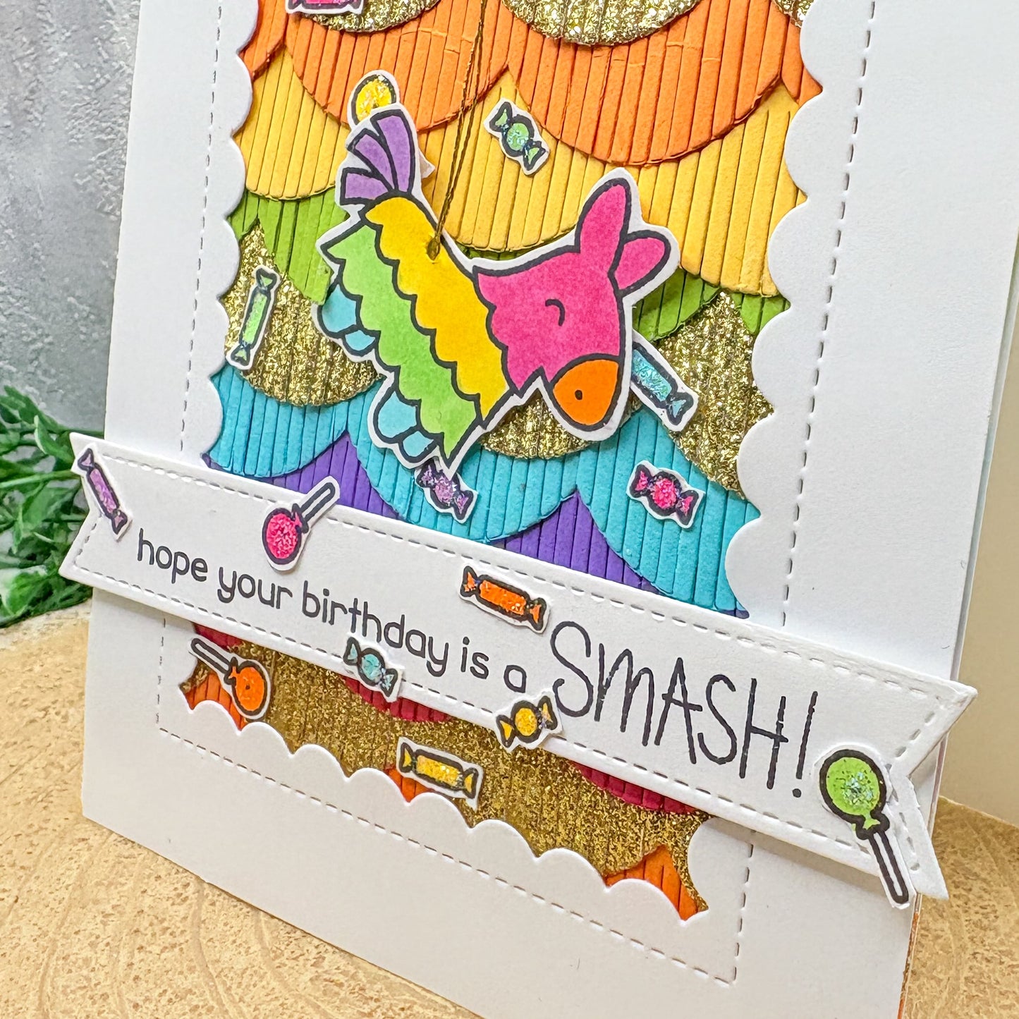 Smashing Pinata Handmade Birthday Card-2