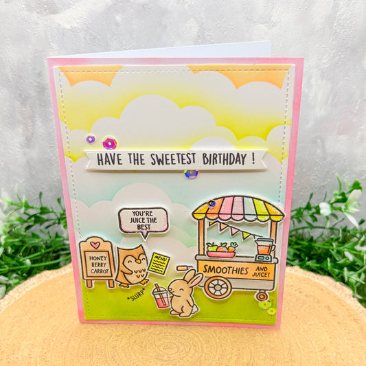 Smoothie Funny Pun Animals Handmade Birthday Card-1