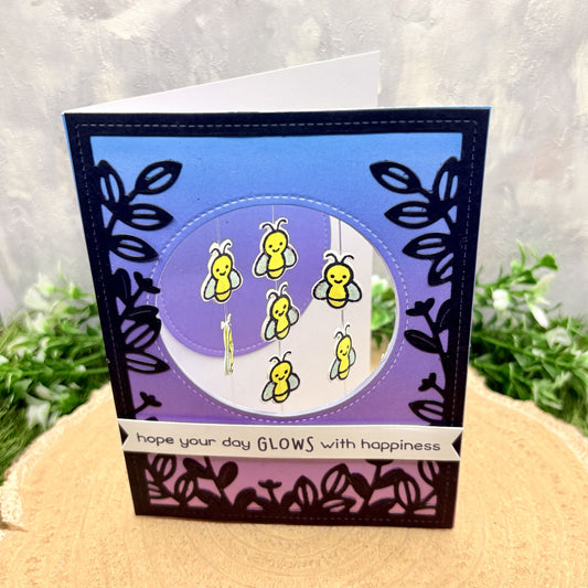 Spinning Fireflies Handmade Birthday Card-1