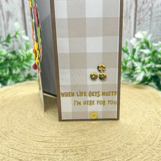 Squirrel Autumn Tri Fold Handmade Card-1