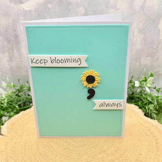 Sunflower Keep Blooming Handmade Card-1