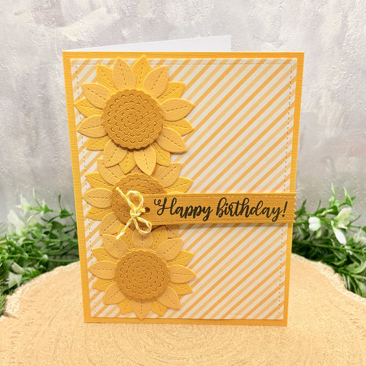 Sunflowers Stacked Handmade Birthday Card-1