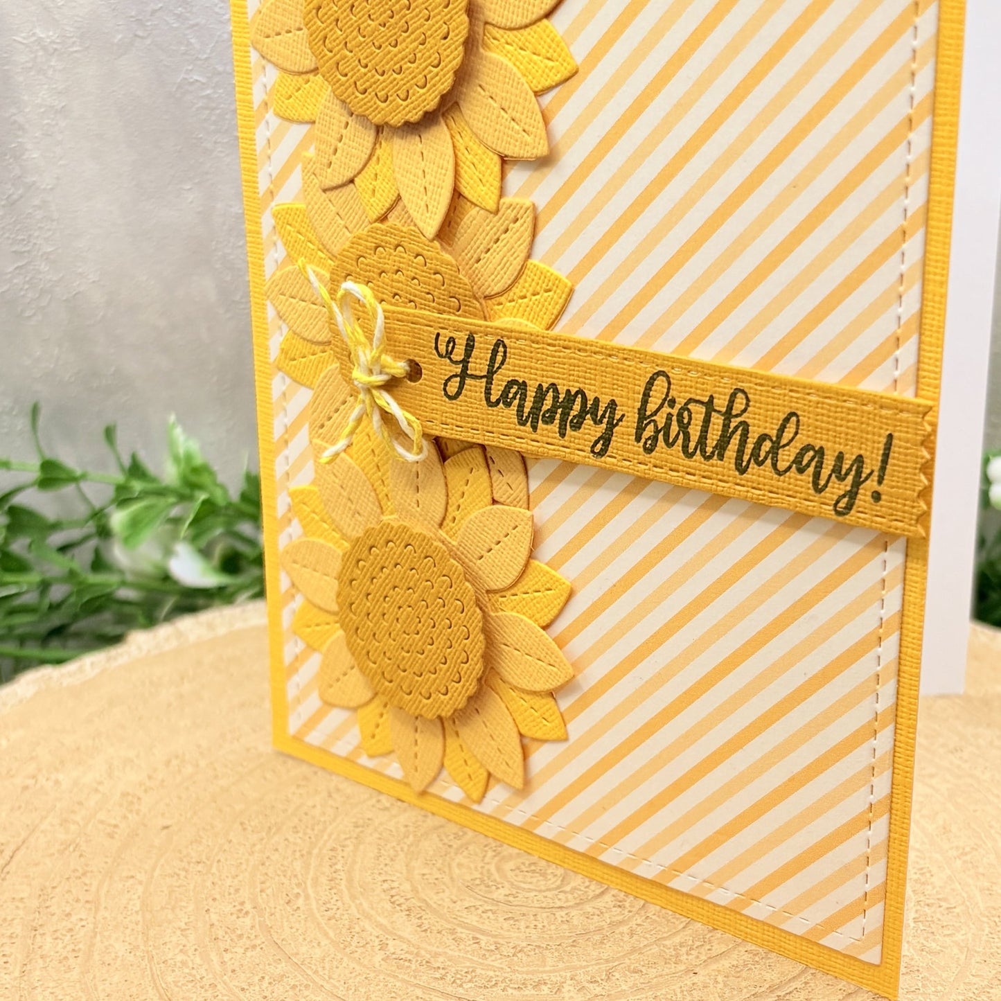 Sunflowers Stacked Handmade Birthday Card-2