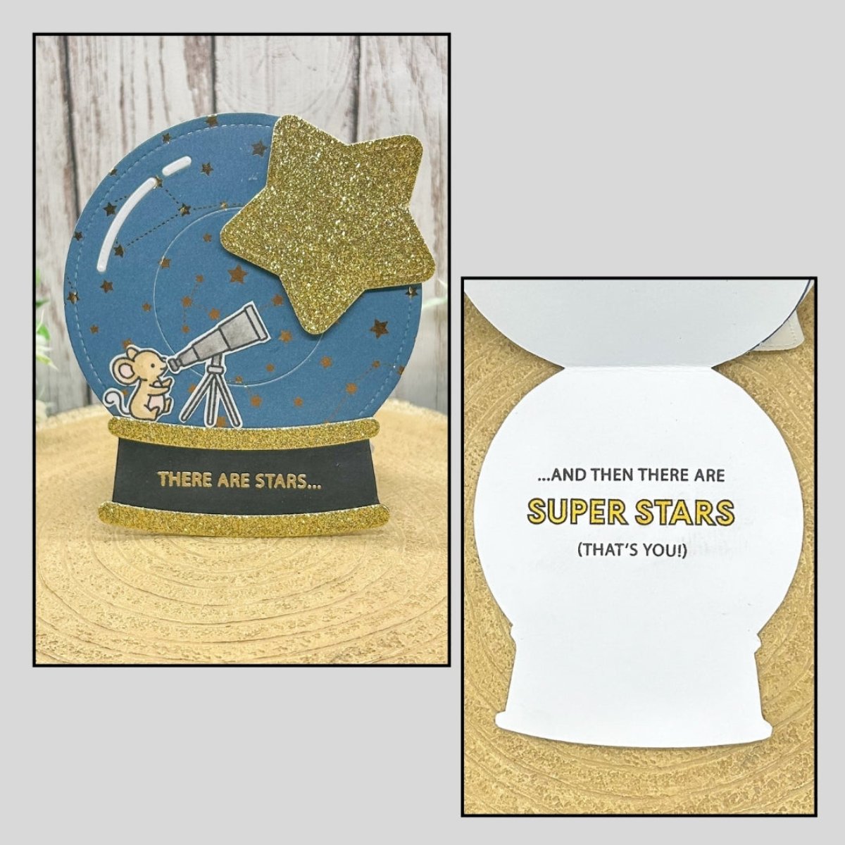 Super Stars Like You Globe Shaped Handmade Card