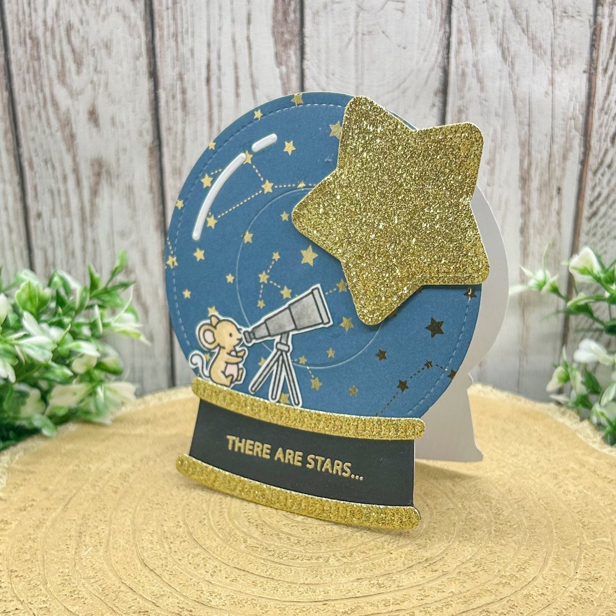 Super Stars Like You Globe Shaped Handmade Card-3