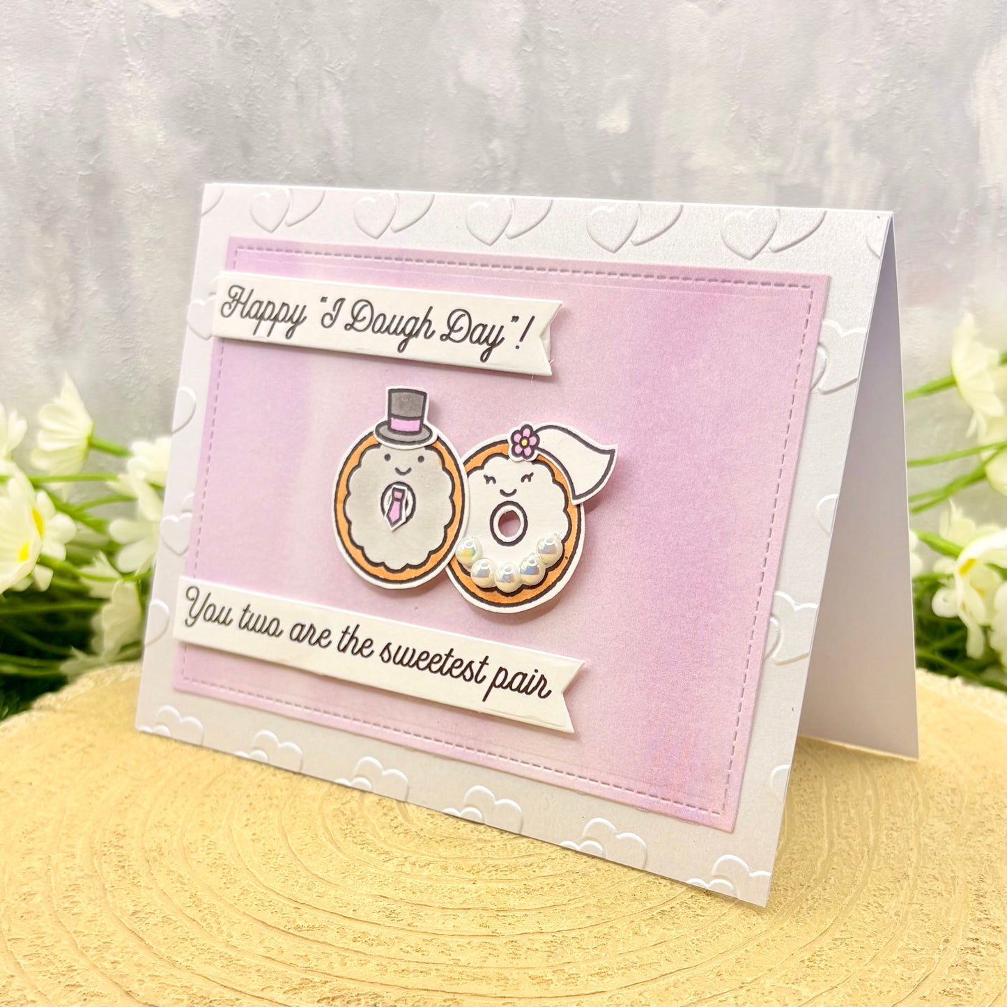 Sweet Couple Doughnut Themed Wedding Day Card-1