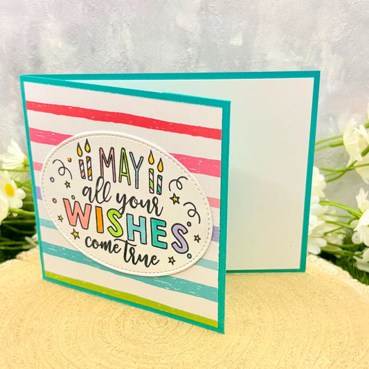 Teal Birthday Wishes Handmade Gift Card Holder Card-1