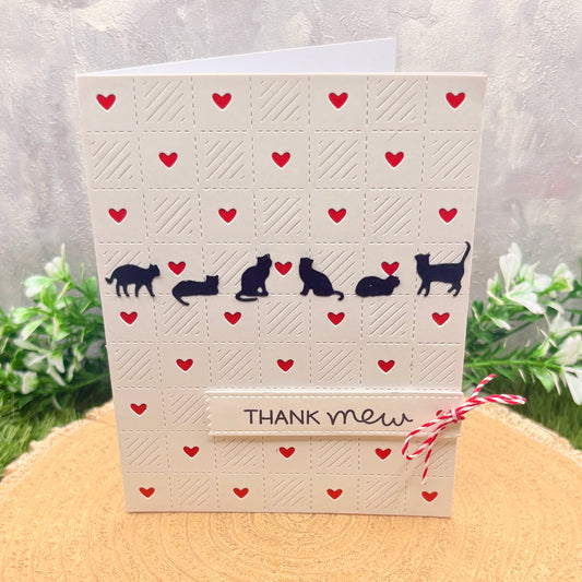 Thank Mew Silhouette Cats Handmade Thank You Card-1